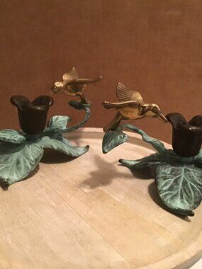 Vintage Andrea By Sadek Hummingbird Candle holders (2)